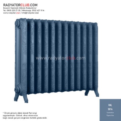 Decora 800-180 Ayaklı Desenli Döküm Radyatör, ral 5014 |  6 Kolon